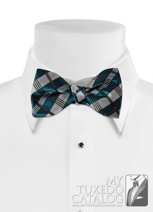 Peacock 'Solid Plaid' Bow Tie