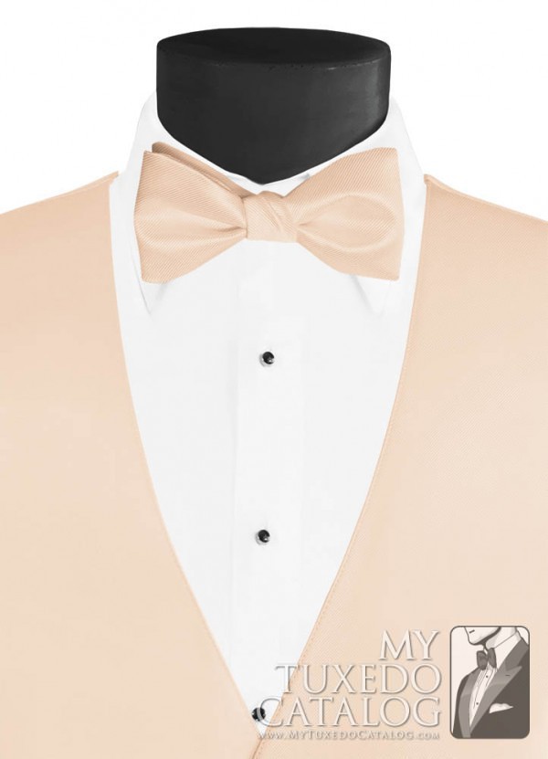 Nude Modern Solid Matching Bow Tie Ties MyTuxedoCatalog Com