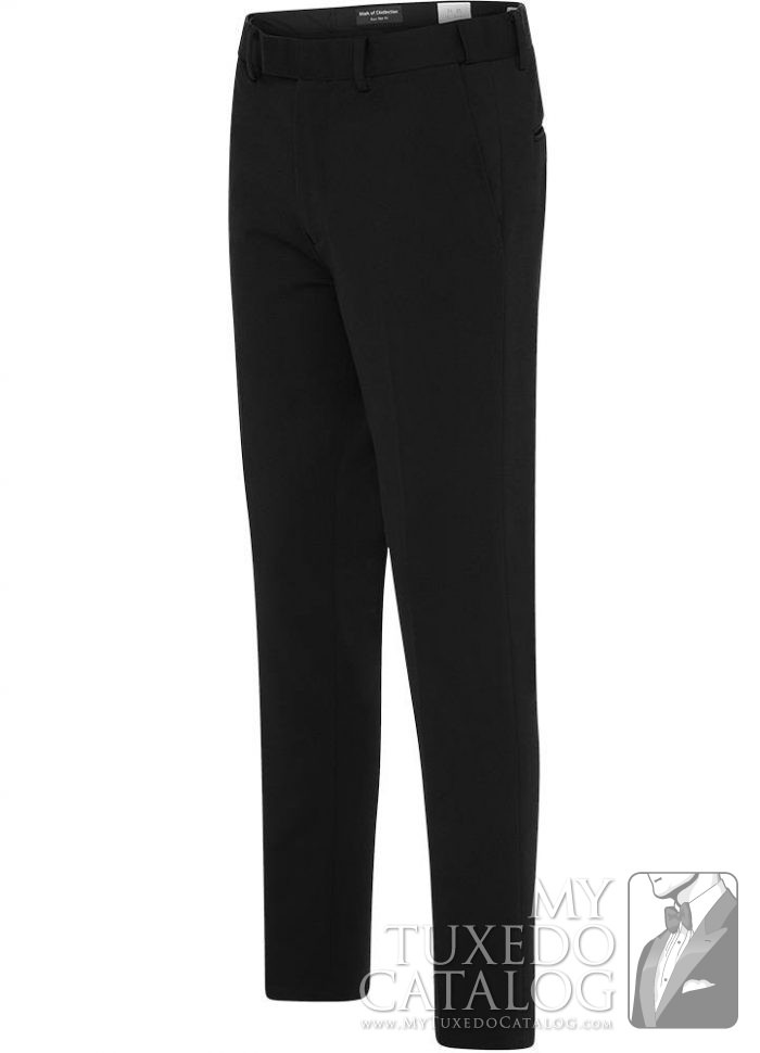 Black Euro-Slim Fit Stretch Trouser, Pants