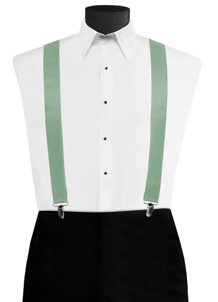 White 'Modern Solid' Suspenders, Suspenders
